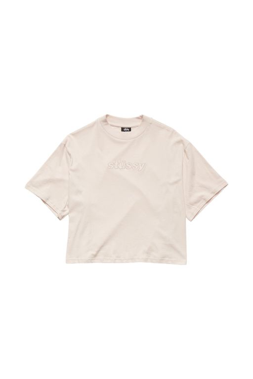 Stussy Womens Italic Boxy T Shirt White - TSKZL9841